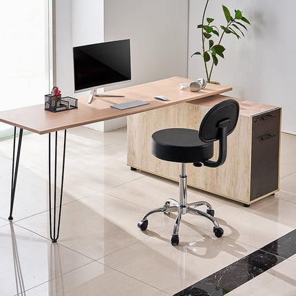 Rolling Stool With Backrest, 450 lb, Height Adjustable