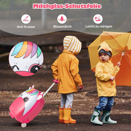 Rollkoffer Hartschale Handgepäck für Kinder 33 x 22 x 45 cm Rosa