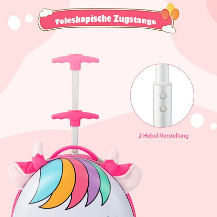 Rollkoffer Hartschale Handgepäck für Kinder 33 x 22 x 45 cm Rosa