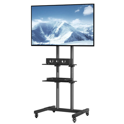 Rolling TV Stand Cart, 32-70 Inch, Dual Tray, Wheels