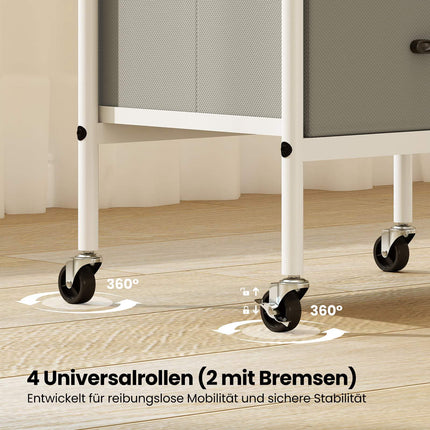 Rolling Utility Cart with 2 Fabric Drawers & 4 Wheels