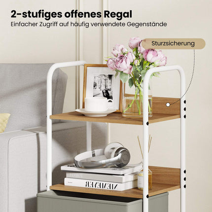 Rolling Utility Cart with 2 Fabric Drawers & 4 Wheels