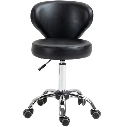 Otočná masážní stolička – nastavitelný ergonomický sedák, černá umělá kůže