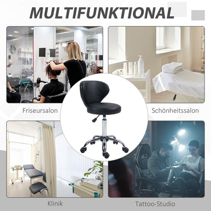 Otočná masážní stolička – nastavitelný ergonomický sedák, černá umělá kůže
