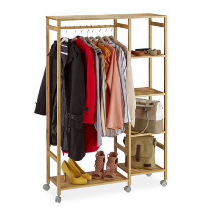 Rolling wardrobe in bamboo
