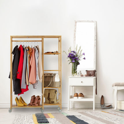 Rolling wardrobe in bamboo