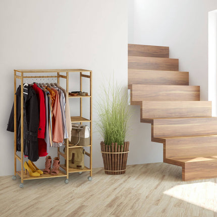 Rolling wardrobe in bamboo