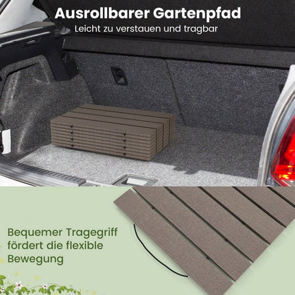 Roll-out path made of HDPE I 242 cm I Width 43 cm I Weatherproof I Roll-out garden path for wedding garden gray
