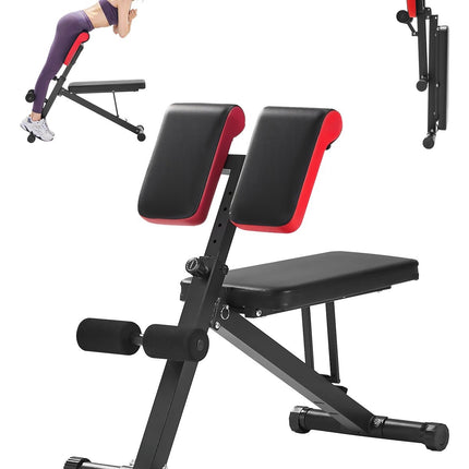 Roman Chair Hyperextension Bench, Adjustable, Foldable, 330 lb
