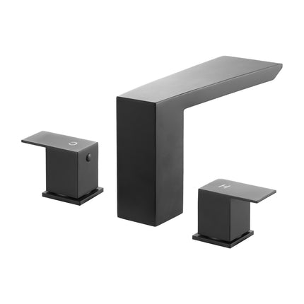 Roman Tub Faucet, 2-Handle Waterfall, Matte Black, Stainless Steel
