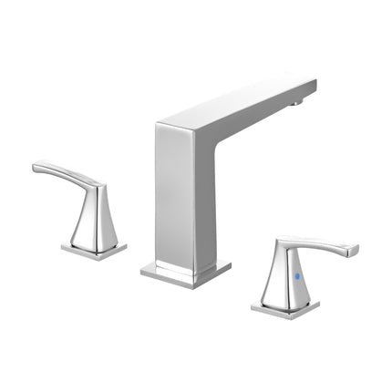 Roman Tub Faucet, 3-Hole Waterfall, 2-Handle, Silver
