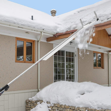 Roof Snow Rake, 18.5-In Aluminum Blade, Telescoping, Wheels