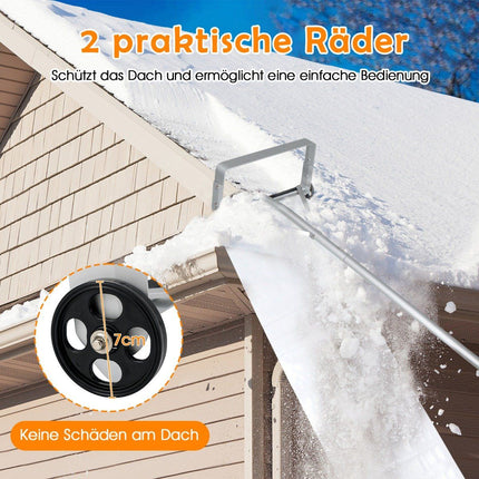 Dachschneeräumer mit Rädern Aluminium Dachschneeschaufel Schneeschieber Dachräumer