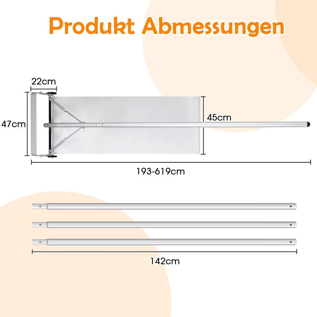 Dachschneeräumer mit Rädern Aluminium Dachschneeschaufel Schneeschieber Dachräumer