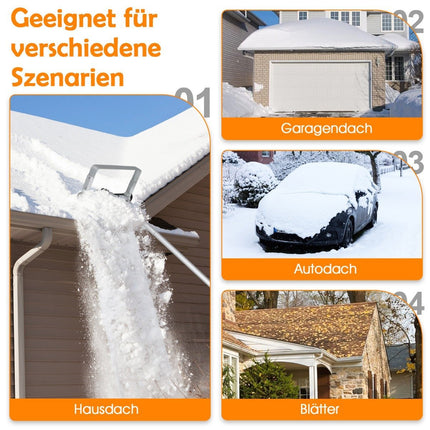Dachschneeräumer mit Rädern Aluminium Dachschneeschaufel Schneeschieber Dachräumer