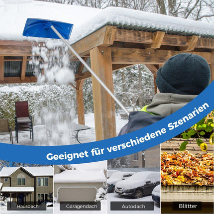 Dachschneeräumer mit Rädern &amp; Kunststoff-Schneeschild Dachschneeräumer Schneeschaufel
