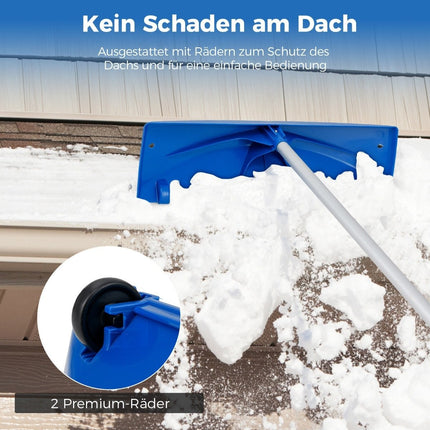 Dachschneeräumer mit Rädern &amp; Kunststoff-Schneeschild Dachschneeräumer Schneeschaufel