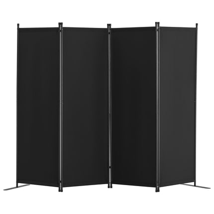 Room Divider, 4-Panel Folding Fabric Screen, Black
