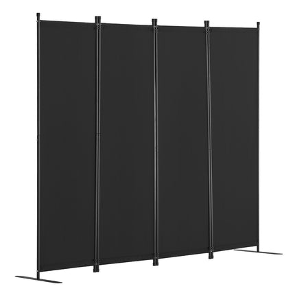 Room Divider, 4-Panel Folding Fabric Screen, Black