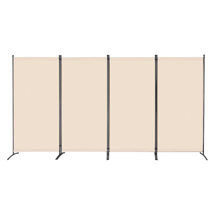 Room Divider, 4-Panel Folding Privacy Screen, Beige