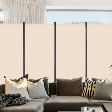 Room Divider, 4-Panel Folding Privacy Screen, Beige