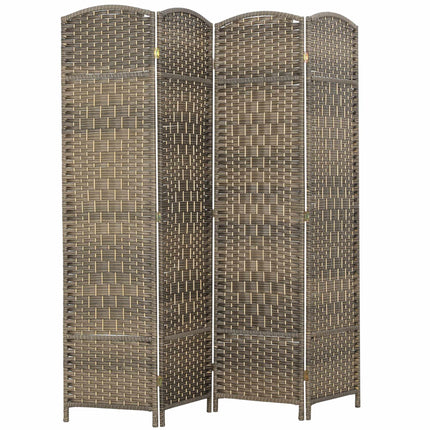 Room Divider, 4-Panel Folding Screen, Pine Wood, Black