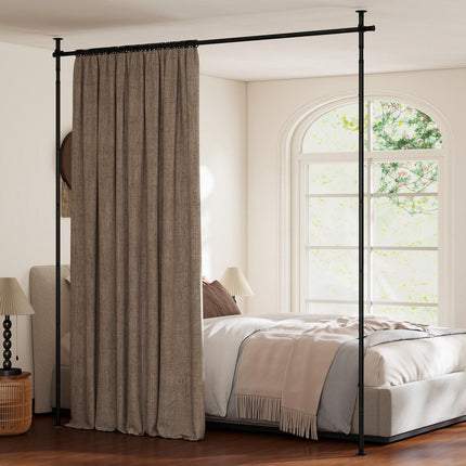 Room Divider Curtain Rod, Adjustable Tension, Black