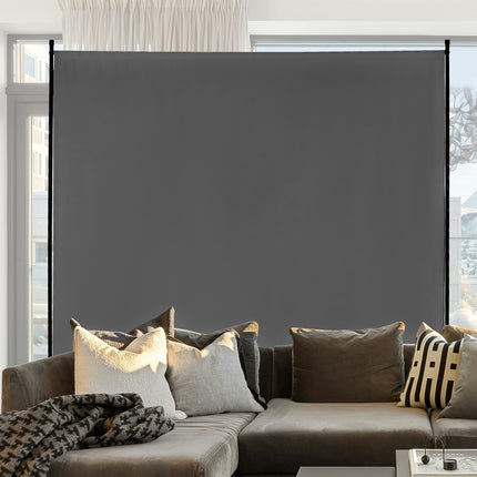 Room Divider Screen, 6 Ft Single Panel, Freestanding Gray