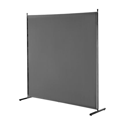 Room Divider Screen, 6 Ft Single Panel, Freestanding Gray