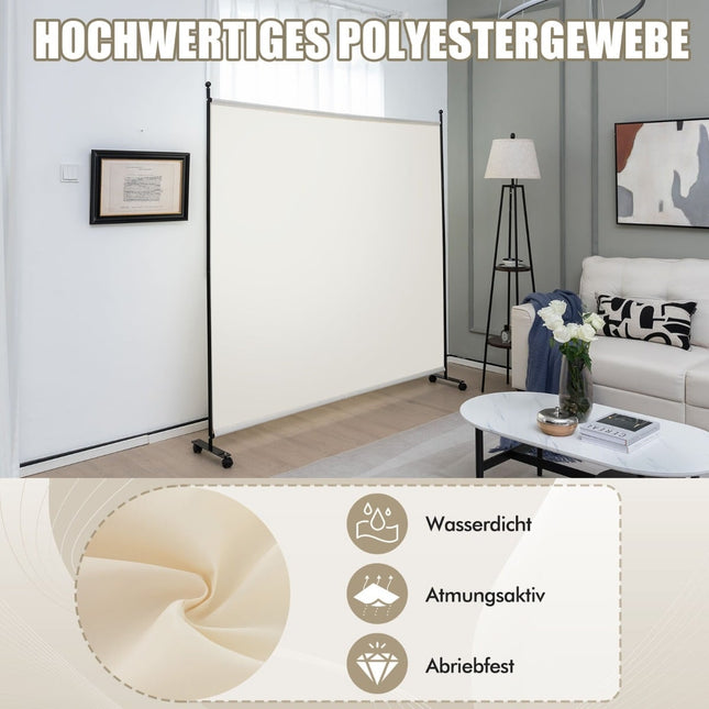 Room Divider with Panel, 184 x 30 x 184 cm, Beige