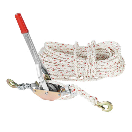 Rope Puller Come-Along Winch, 3/4 Ton, 100 Ft Rope