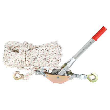 Rope Puller Come-Along Winch, 3/4 Ton, 100 Ft Rope