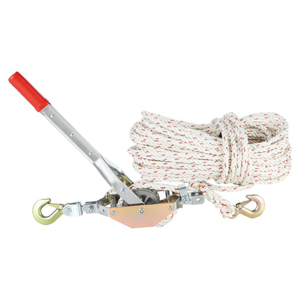 Rope Puller Come-Along Winch, 3/4 Ton, 100 Ft Rope