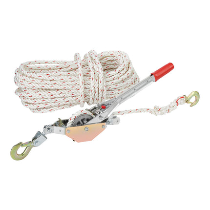 Rope Puller Come-Along Winch, 3/4 Ton, 100 Ft Rope