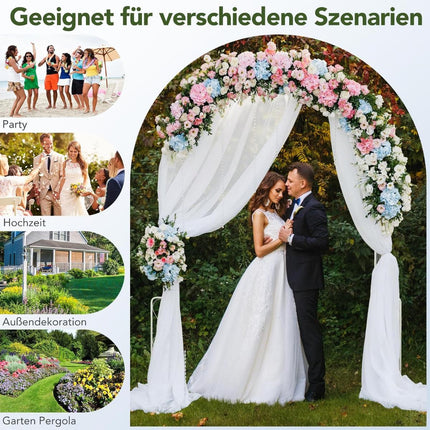 Rozenboog Metalen tuinboog voor klimplanten en rozen Trellis Landhuisstijl 167 x 37 x 240 cm Wit