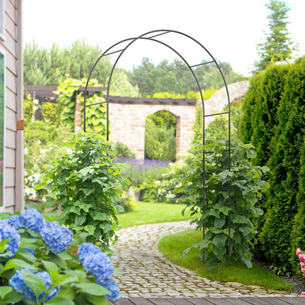 Gartenbogen aus Metall für Kletterpflanzen – Schwarz, 140x40x240 cm