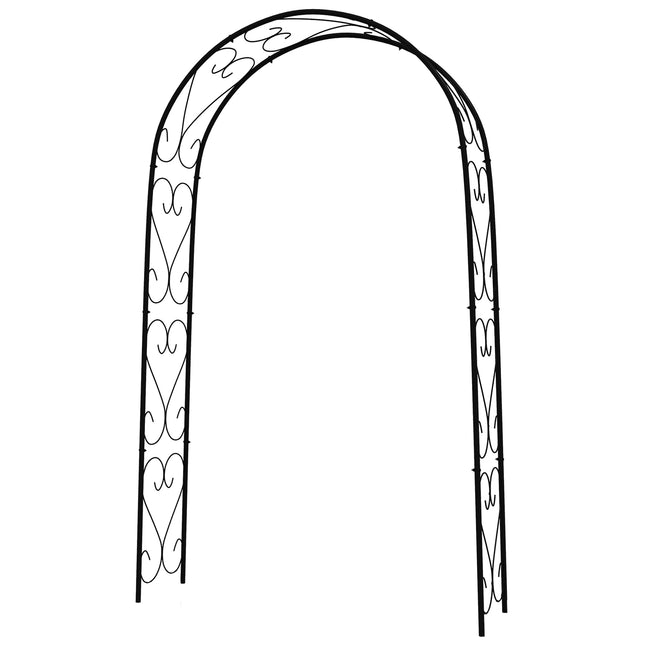 Gartenbogen aus Stahl für Kletterpflanzen, 125x37x230 cm, Schwarz