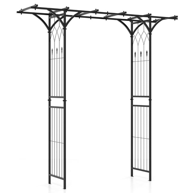 Rosenbogen Metall Gartenbogen für Kletterpflanzen Torbogen Garten 200 x 52 x 206 cm Schwarz