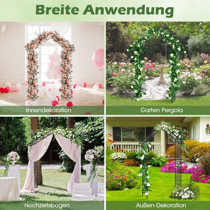 Rosenbogen Metall Gartenbogen für Kletterpflanzen Spalierbogen für Hinterhof Hochzeit Party 140 x 40 x 223 cm Schwarz