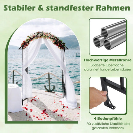 Rosenbogen Metall Gartenbogen für Kletterpflanzen Spalierbogen für Hinterhof Hochzeit Party 140 x 40 x 223 cm Schwarz