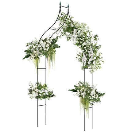 Arche de jardin en métal pour rosiers de style gothique, arche avec treillis pour rosiers, 125 x 39 x 287 cm