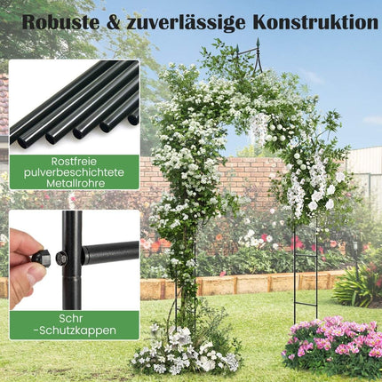 Arche de jardin en métal pour rosiers de style gothique, arche avec treillis pour rosiers, 125 x 39 x 287 cm