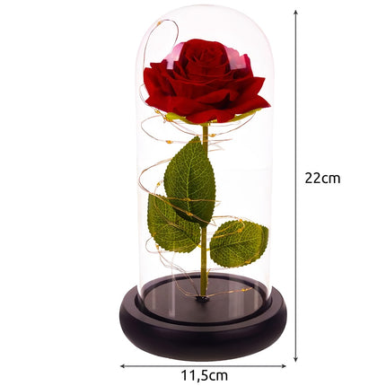 Rose im Glas - leuchtendes Malatec 21619 