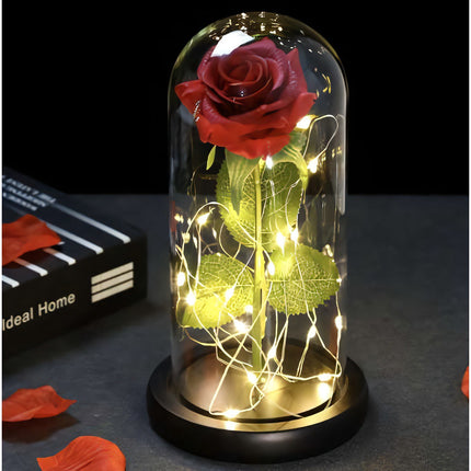 Rose im Glas - leuchtendes Malatec 21619 
