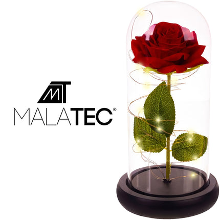 Rose im Glas - leuchtendes Malatec 21619 