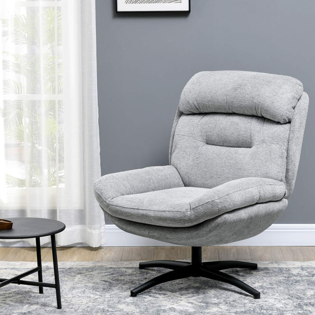 Loungesessel mit wasserabweisendem Chenille, gepolsterten Armlehnen