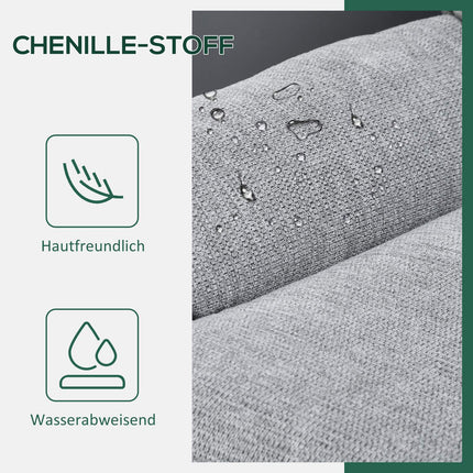 Lounge chair with water-repellent chenille, padded armrests