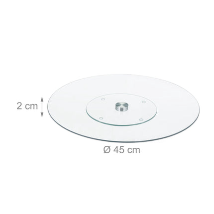 Assiette de service rotative en verre