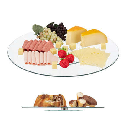 Assiette de service rotative en verre