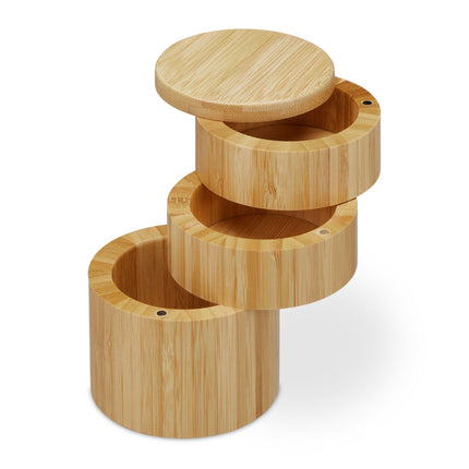Rotatable salt container with 3 compartments